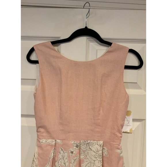 Anemonii Pink Fit & Flare Dress W/ Pleated Floral Skirt, Size Medium - Picture 2 of 5